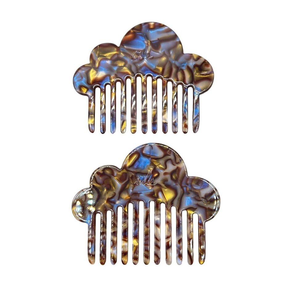 Mle Cloud Comb in Iridescent Labradorite Plastic Set of 2 Hair Accessory